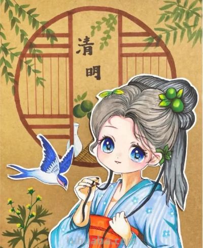 41张清明节主题儿童绘画和手抄报，值得收藏 - 图画吧TUHUABA