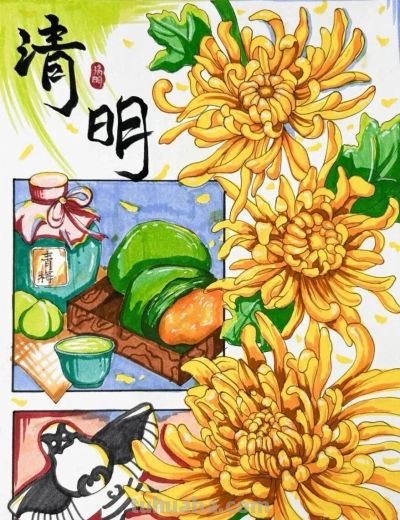 41张清明节主题儿童绘画和手抄报，值得收藏 - 图画吧TUHUABA