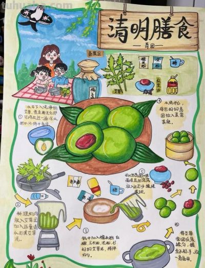 41张清明节主题儿童绘画和手抄报，值得收藏 - 图画吧TUHUABA