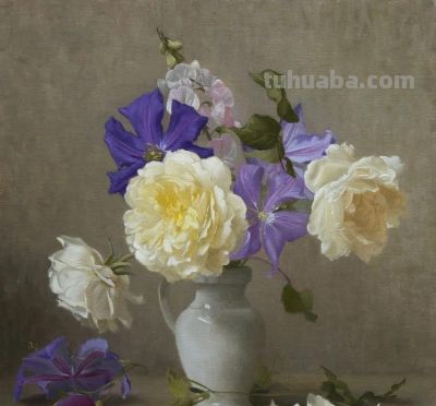 细腻优雅的花卉静物画 | Henrietta Smith - 图画吧TUHUABA