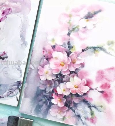 美哭的水彩画，感受春天的绚烂！ - 图画吧TUHUABA