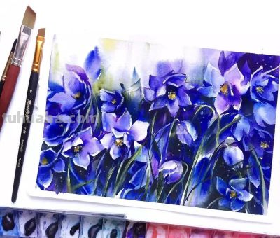 美哭的水彩画，感受春天的绚烂！ - 图画吧TUHUABA