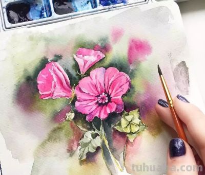 美哭的水彩画，感受春天的绚烂！ - 图画吧TUHUABA