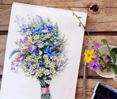 美哭的水彩画，感受春天的绚烂！ - 图画吧TUHUABA