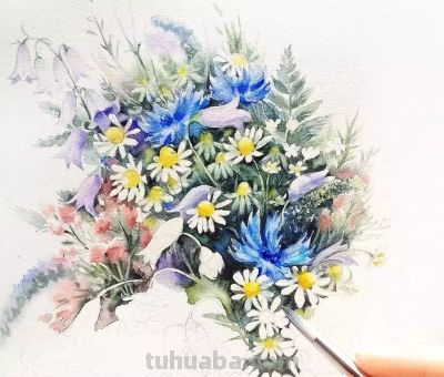 美哭的水彩画，感受春天的绚烂！ - 图画吧TUHUABA