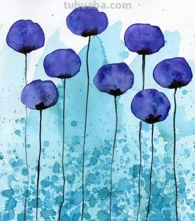 美哭的水彩画，感受春天的绚烂！ - 图画吧TUHUABA