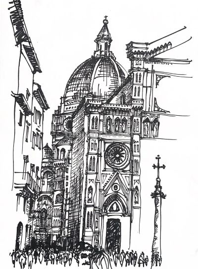 一组耐人寻味的钢笔速写风景 - 图画吧TUHUABA