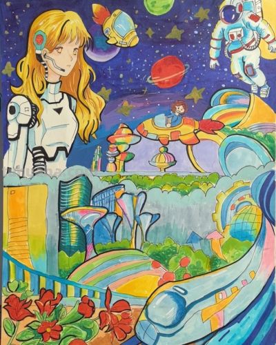 全国科普月| 2025年对话科学系列主题活动“科幻绘画”获奖作品展示（第5期） - 图画吧TUHUABA
