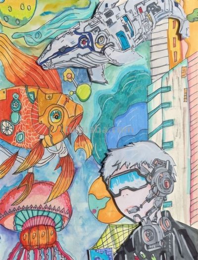 全国科普月| 2025年对话科学系列主题活动“科幻绘画”获奖作品展示（第5期） - 图画吧TUHUABA