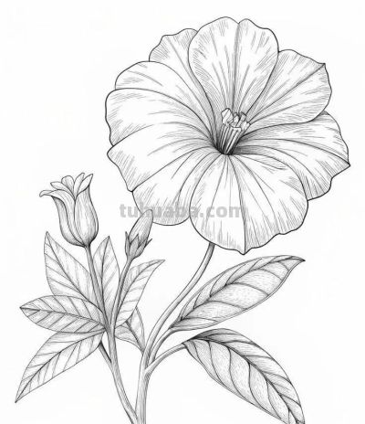 够你画30天！花卉的手绘线稿 - 图画吧TUHUABA
