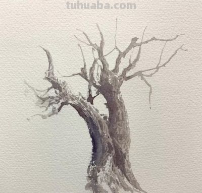 教程：一棵枯树的画法 - 图画吧TUHUABA