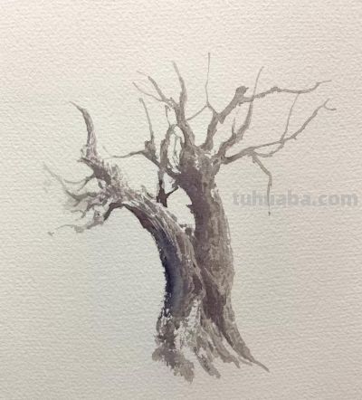 教程：一棵枯树的画法 - 图画吧TUHUABA