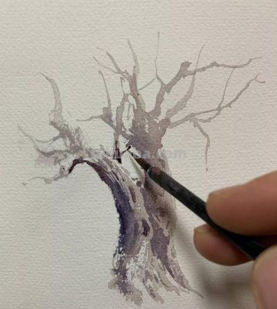 教程：一棵枯树的画法 - 图画吧TUHUABA