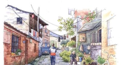 95后美女教你画钢笔淡彩，张张都是精品，构图和配色超棒 - 图画吧TUHUABA