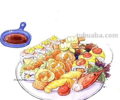 95后美女教你画钢笔淡彩，张张都是精品，构图和配色超棒 - 图画吧TUHUABA