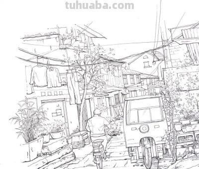 95后美女教你画钢笔淡彩，张张都是精品，构图和配色超棒 - 图画吧TUHUABA