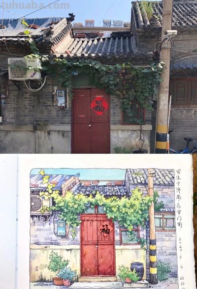 95后美女教你画钢笔淡彩，张张都是精品，构图和配色超棒 - 图画吧TUHUABA