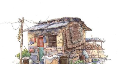 95后美女教你画钢笔淡彩，张张都是精品，构图和配色超棒 - 图画吧TUHUABA