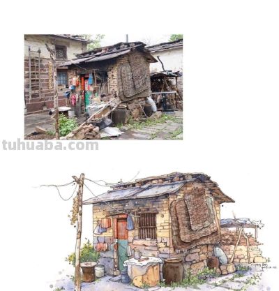 95后美女教你画钢笔淡彩，张张都是精品，构图和配色超棒 - 图画吧TUHUABA