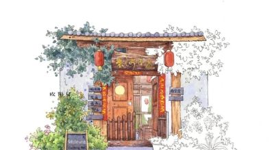 95后美女教你画钢笔淡彩，张张都是精品，构图和配色超棒 - 图画吧TUHUABA