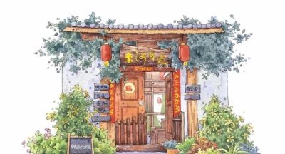 95后美女教你画钢笔淡彩，张张都是精品，构图和配色超棒 - 图画吧TUHUABA