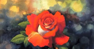 适合零基础学习，46步教你画一朵水彩红玫瑰 - 图画吧TUHUABA
