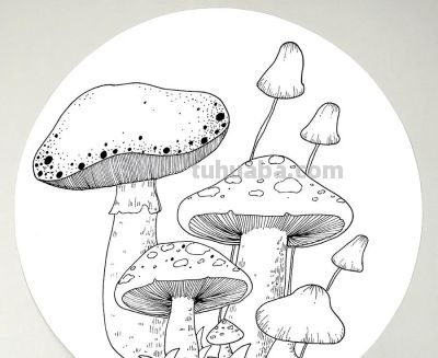 儿童画教程｜水彩笔绘画课程《一丛五彩的小蘑菇》 - 图画吧TUHUABA