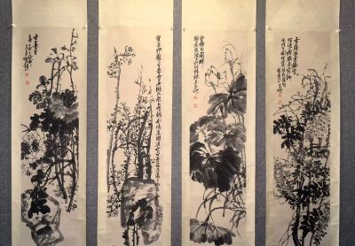 金石入画 彩韵流芳——吴昌硕《水彩花卉八条屏》 - 图画吧TUHUABA