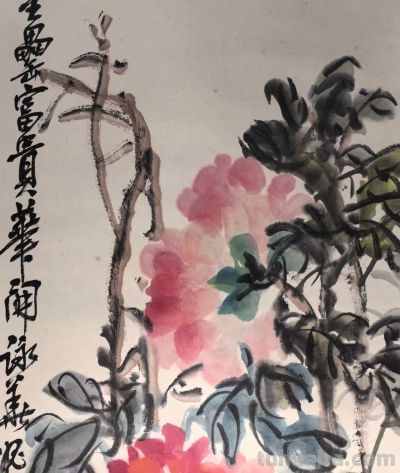 金石入画 彩韵流芳——吴昌硕《水彩花卉八条屏》 - 图画吧TUHUABA