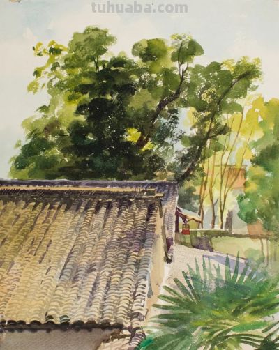 杭鸣时水彩笔下的江南很诗意！很美！ - 图画吧TUHUABA