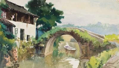 杭鸣时水彩笔下的江南很诗意！很美！ - 图画吧TUHUABA