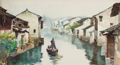 杭鸣时水彩笔下的江南很诗意！很美！ - 图画吧TUHUABA