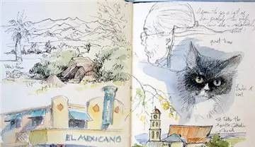 美国自由水彩画家Cathy Johnson的手绘本 - 图画吧TUHUABA