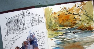 美国自由水彩画家Cathy Johnson的手绘本 - 图画吧TUHUABA