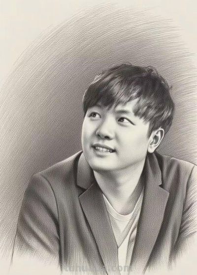 歌手郑源素描画像 - 图画吧TUHUABA