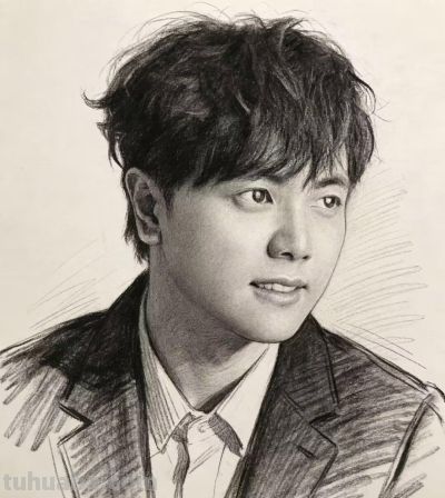 歌手郑源素描画像 - 图画吧TUHUABA