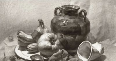 静物素描步骤和要点 - 图画吧TUHUABA