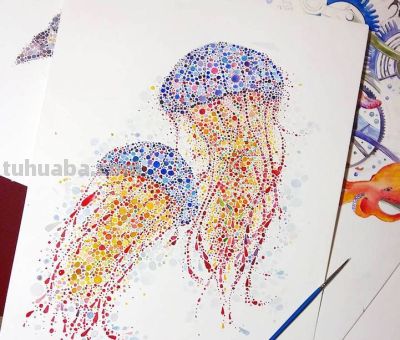 还有这样的点彩画动物，斑斓绚丽！ - 图画吧TUHUABA