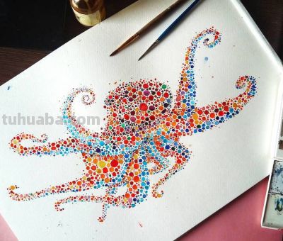还有这样的点彩画动物，斑斓绚丽！ - 图画吧TUHUABA
