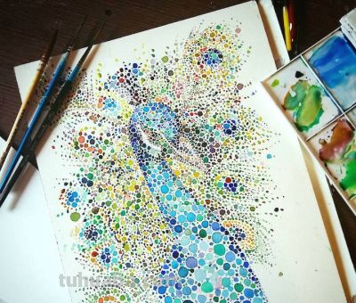 还有这样的点彩画动物，斑斓绚丽！ - 图画吧TUHUABA