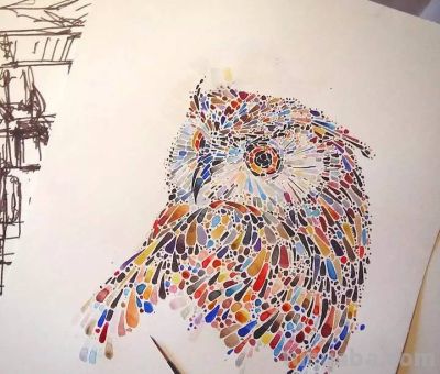 还有这样的点彩画动物，斑斓绚丽！ - 图画吧TUHUABA