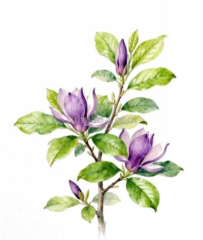水彩画｜玉兰花 - 图画吧TUHUABA