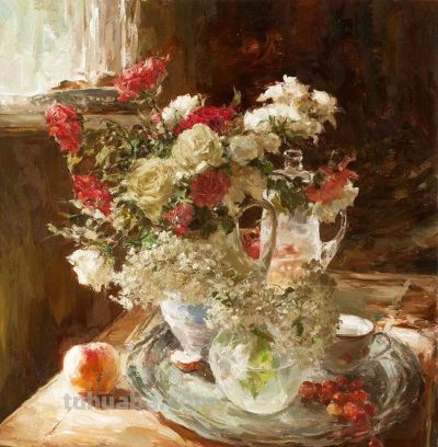 乌克兰画家笔下的花卉静物，让人流连忘返 | 油画 - 图画吧TUHUABA