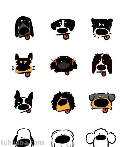 可爱易上手的简笔画狗狗，收藏起来试一试 - 图画吧TUHUABA