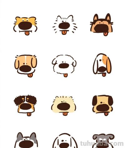 可爱易上手的简笔画狗狗，收藏起来试一试 - 图画吧TUHUABA