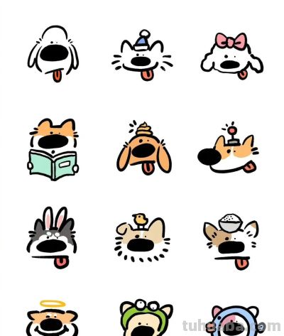 可爱易上手的简笔画狗狗，收藏起来试一试 - 图画吧TUHUABA