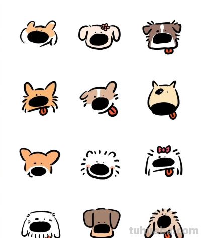 可爱易上手的简笔画狗狗，收藏起来试一试 - 图画吧TUHUABA