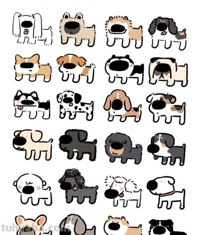 可爱易上手的简笔画狗狗，收藏起来试一试 - 图画吧TUHUABA