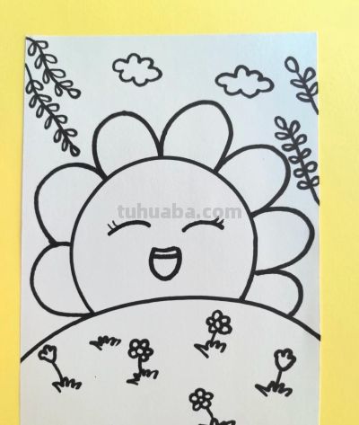 彩虹太阳花简笔画教学（超适合幼儿园小朋友！） - 图画吧TUHUABA
