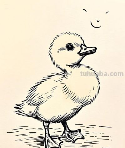 简笔画｜简约插画｜小鸭子 - 图画吧TUHUABA